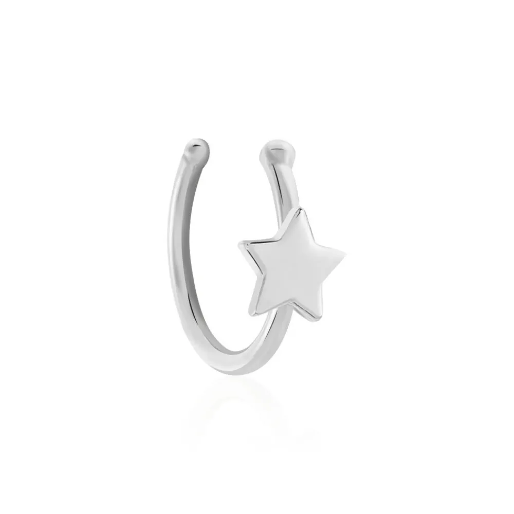 Marc Orian Piercings D'Oreilles|Boucles D'Oreilles Argent > Bague D'oreille Puce Unitaire Astre Argent Blanc