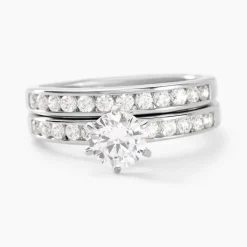 Bague Double Jeu Argent Blanc Oxyde De Zirconium