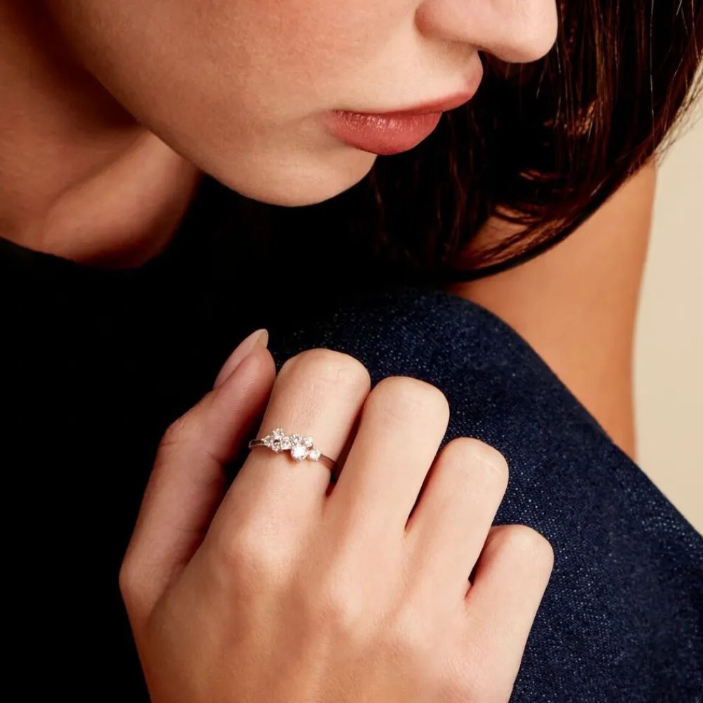 Marc Orian Bagues De Promesse|Bijoux Zirconium > Bague Eden Argent Blanc Oxyde De Zirconium