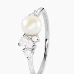 Bague Elea Argent Blanc Perle De Culture Oxyde De Zirconium