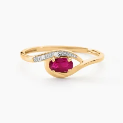 Bague Emotion Or Jaune Rubis Diamant