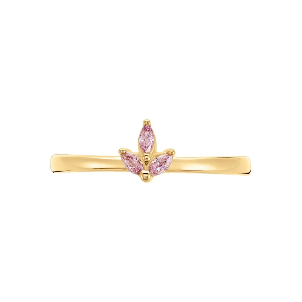 Bague Erma Plaqué Or Doré Oxyde De Zirconium