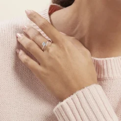 Marc Orian Cadeaux Mariage|Anniversaire De Mariage > Bague Eva Or Blanc Topaze Et Oxyde De Zirconium