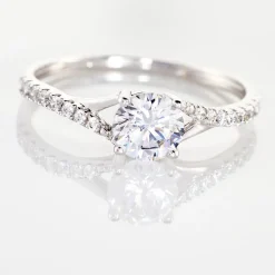 Bague Evita Or Blanc Oxyde De Zirconium
