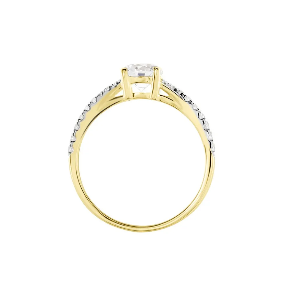 Bague Evita Or Jaune Oxyde De Zirconium