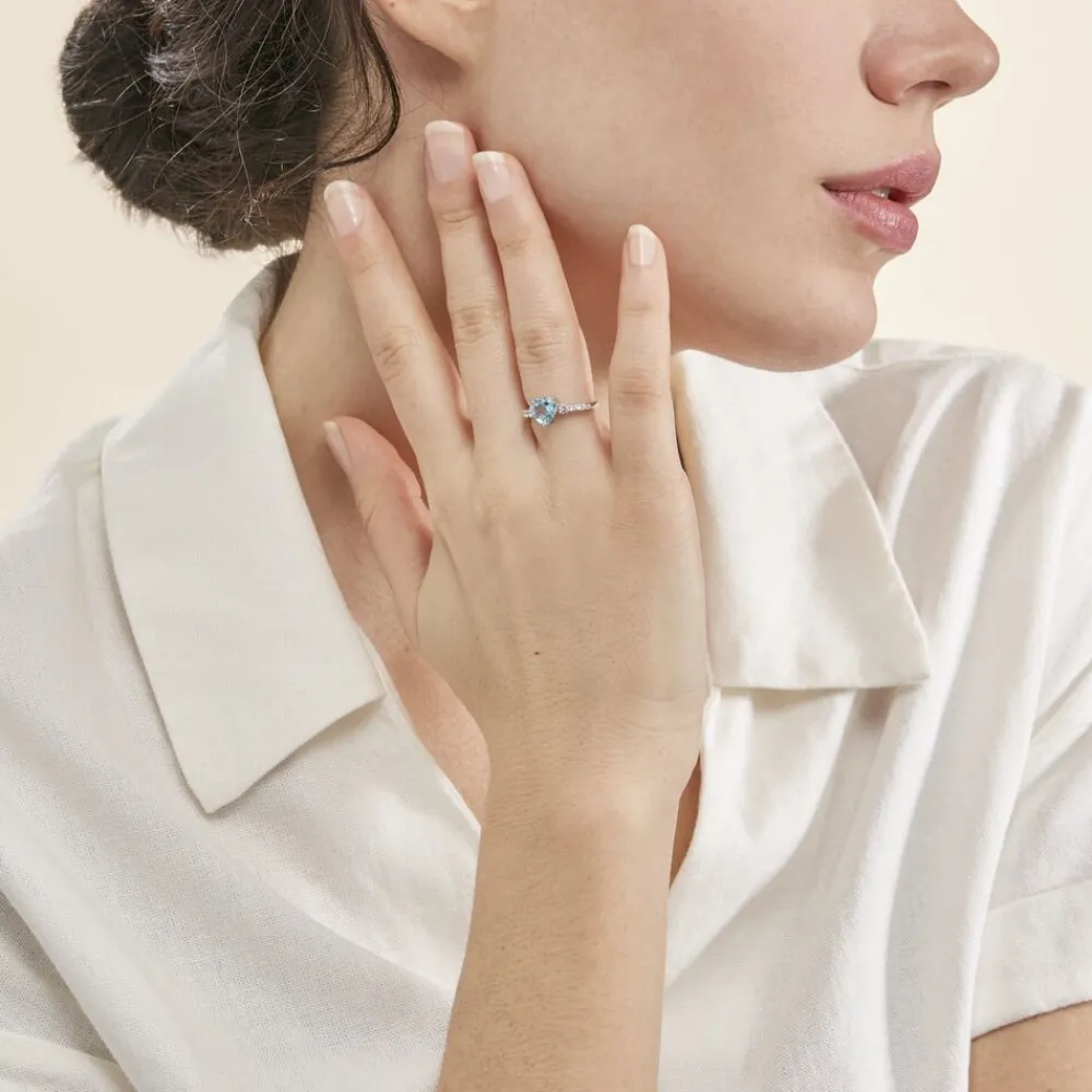 Marc Orian Anniversaire De Mariage|Bagues > Bague Fany Or Blanc Topaze Et Oxyde De Zirconium