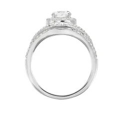 Bague Ferne Argent Blanc Oxyde De Zirconium