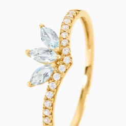 Bague Florelys Or Jaune Topaze Oxyde De Zirconium
