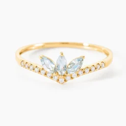 Bague Florelys Or Jaune Topaze Oxyde De Zirconium