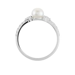 Bague Florenty Argent Blanc Perle De Culture Et Oxyde De Zirconium