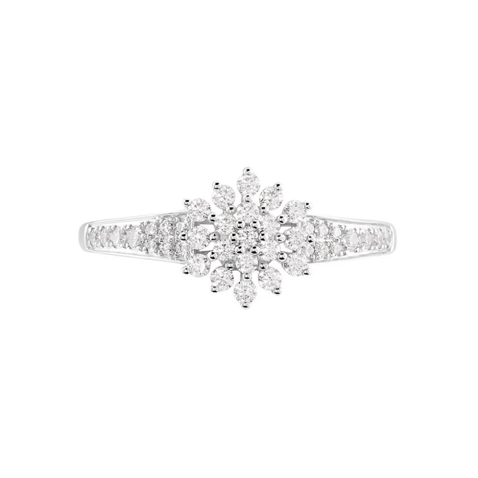 Bague Floris Or Blanc Oxyde De Zirconium
