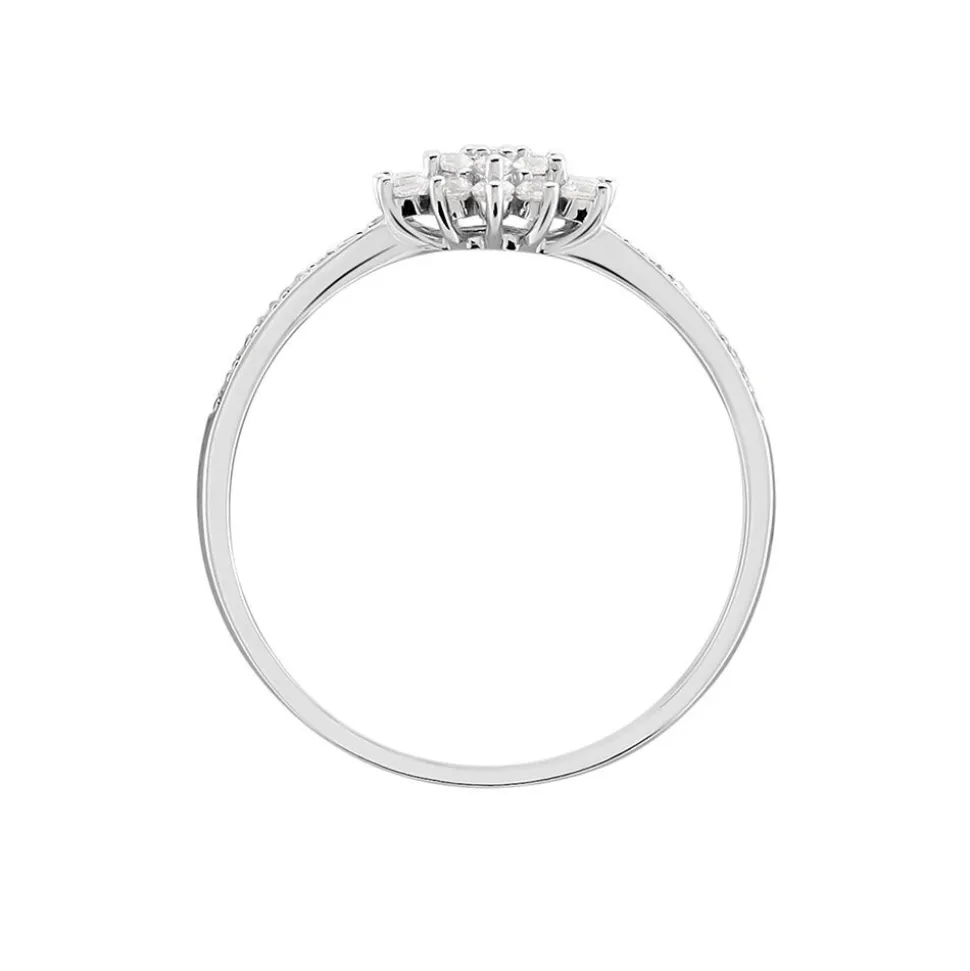 Bague Floris Or Blanc Oxyde De Zirconium