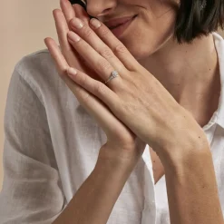 Bague Floris Or Blanc Oxyde De Zirconium