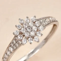 Bague Floris Or Blanc Oxyde De Zirconium
