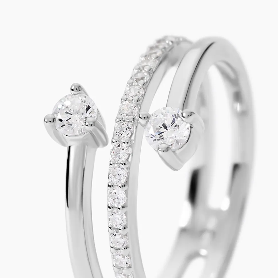 Bague Gait Argent Blanc Oxyde De Zirconium