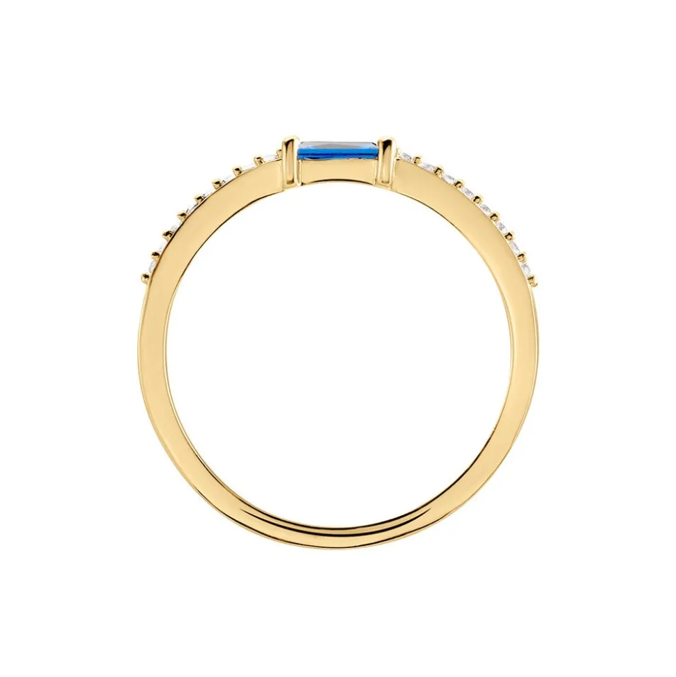 Bague Gamboa Plaqué Or Jaune Verre Oxyde De Zirconium