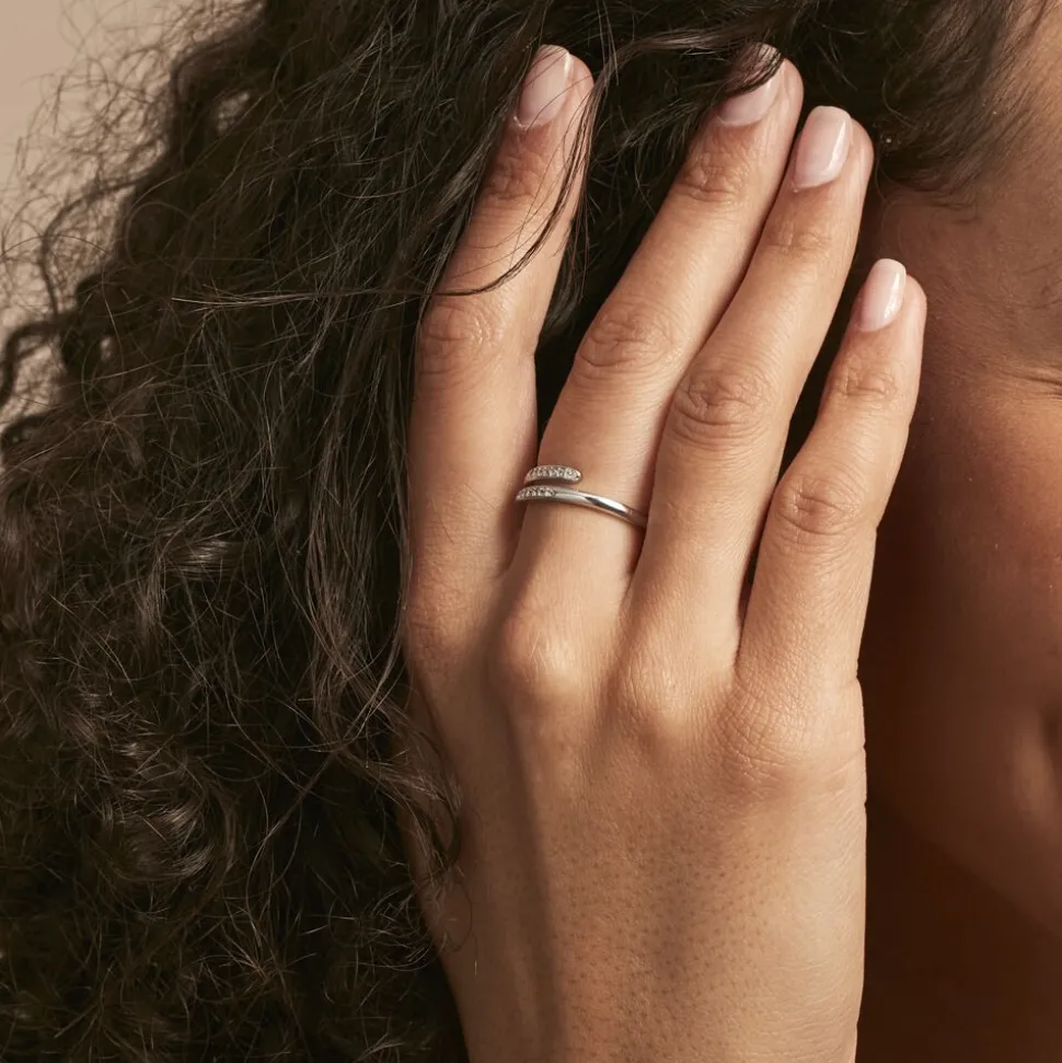 Bague Garoune Argent Blanc Oxyde De Zirconium