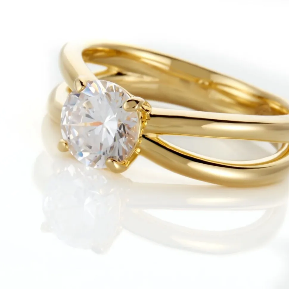 Bague Gen Plaqué Or Oxyde De Zirconium