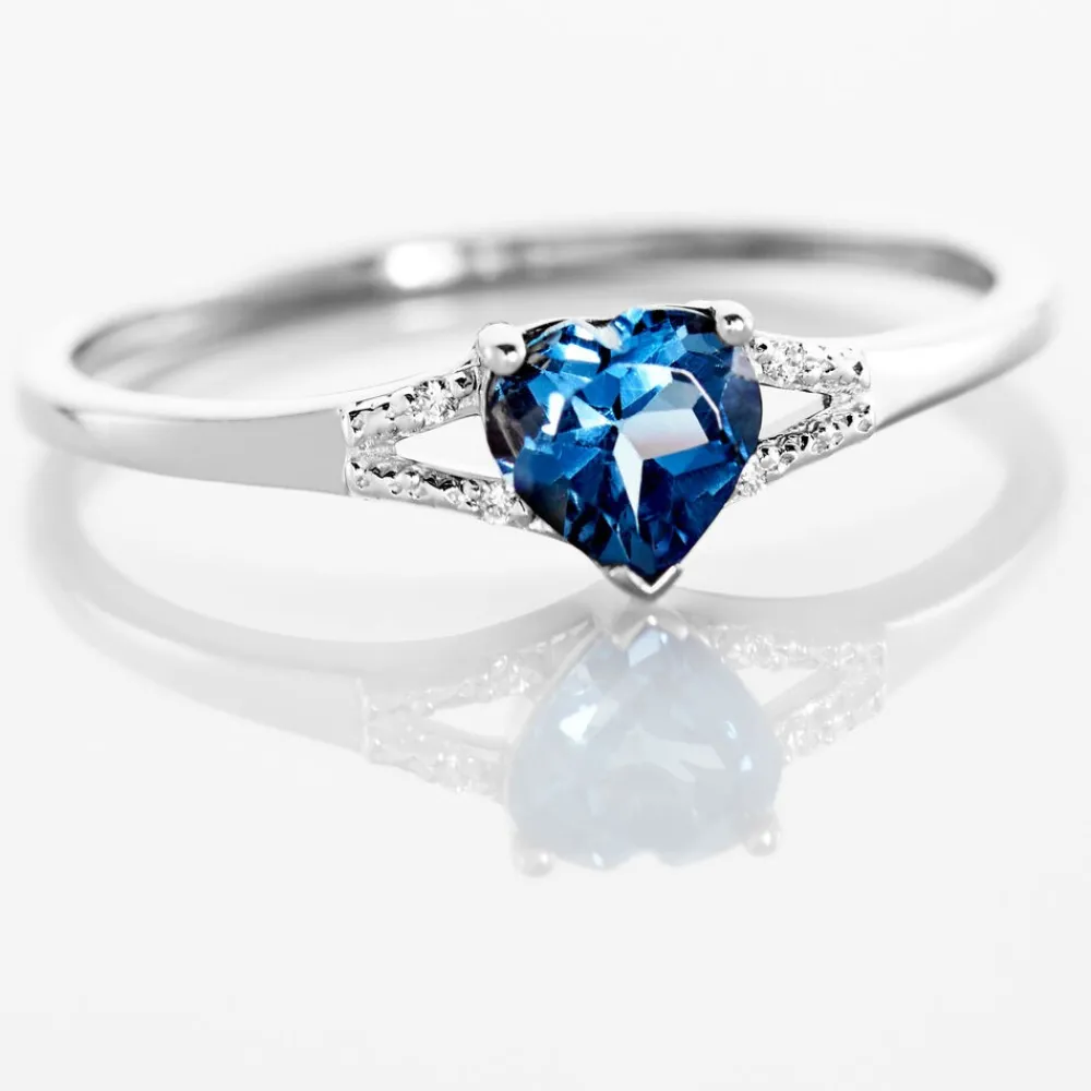 Marc Orian Anniversaire De Mariage|Bagues > Bague Grishilda Or Blanc Topaze Oxyde or blanc topaze bleue