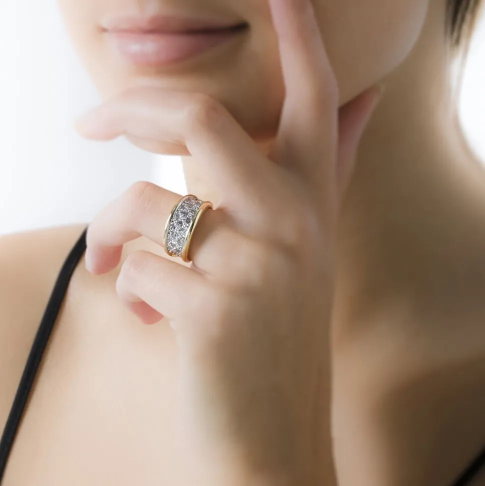 Bague Guerline Plaqué Or Jaune Oxyde De Zirconium