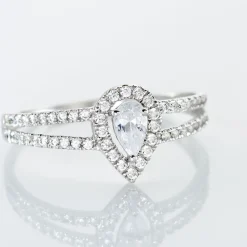 Bague Hildana Or Blanc Oxyde De Zirconium