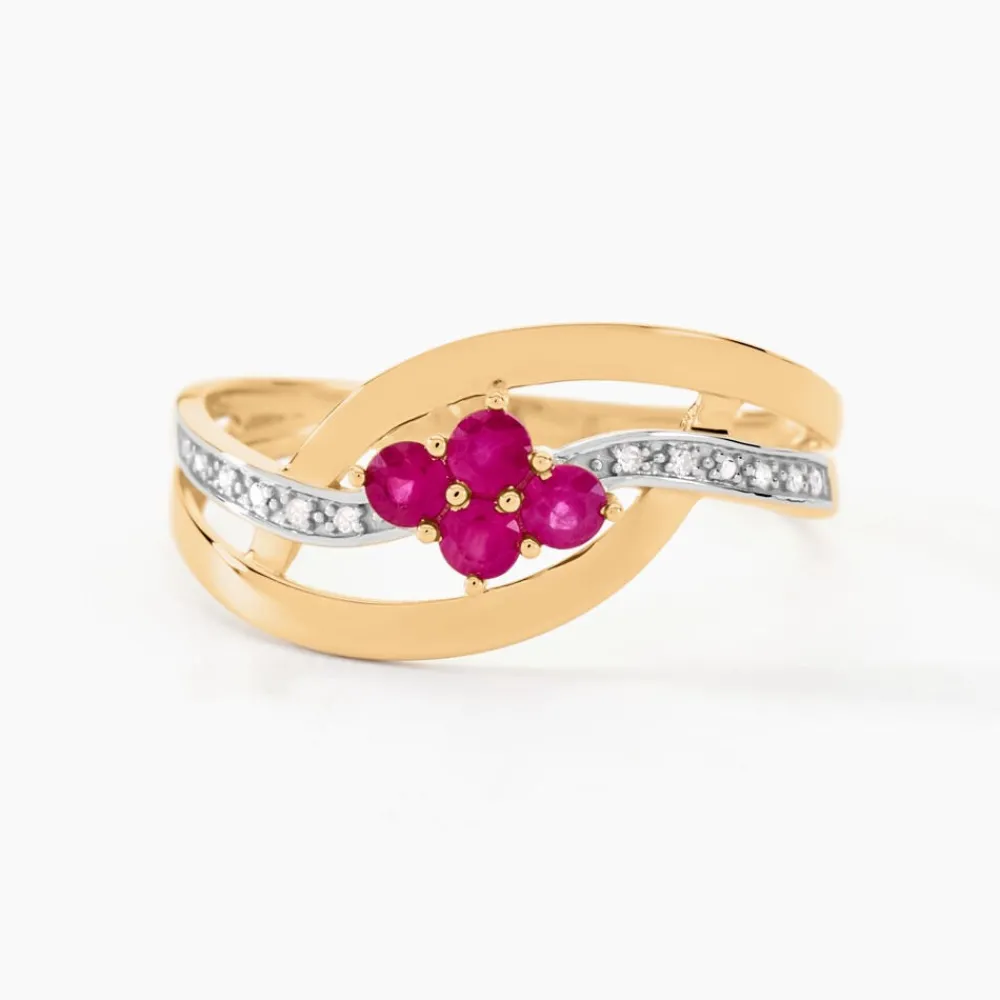 Marc Orian Bagues Rubis|Anniversaire De Mariage > Bague Hoela Or Jaune Diamant Et Rubis