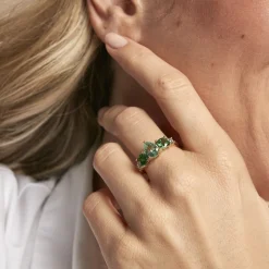 Bague Huffie Plaqué Or Jaune Pierre D'imitation