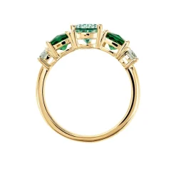 Bague Huffie Plaqué Or Jaune Pierre D'imitation