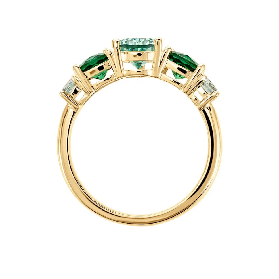 Bague Huffie Plaqué Or Jaune Pierre D'imitation
