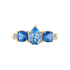 Bague Huffie Plaqué Or Jaune Pierre D'imitation