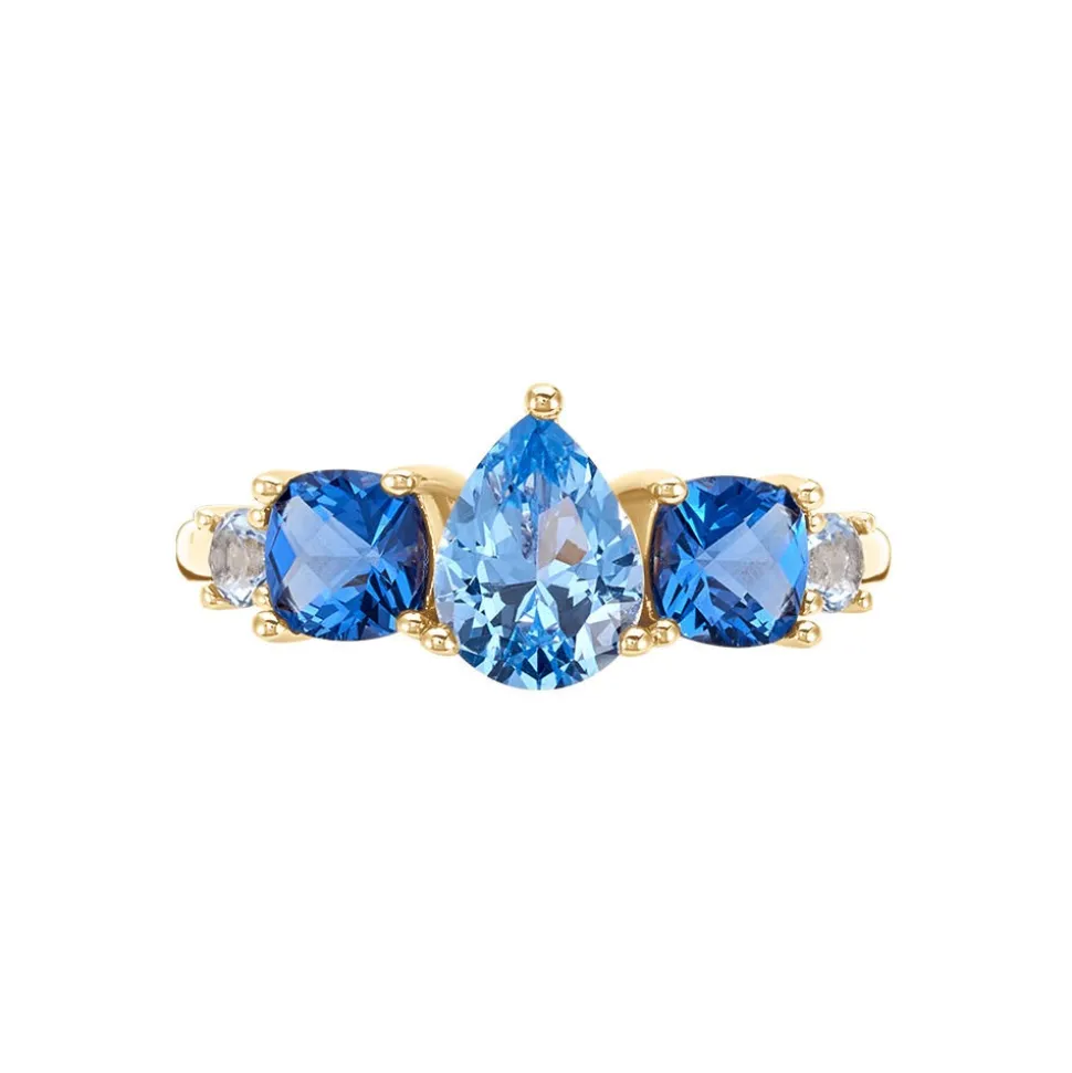 Bague Huffie Plaqué Or Jaune Pierre D'imitation