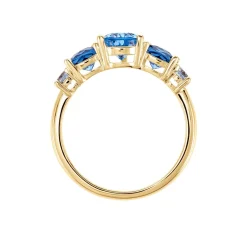 Bague Huffie Plaqué Or Jaune Pierre D'imitation