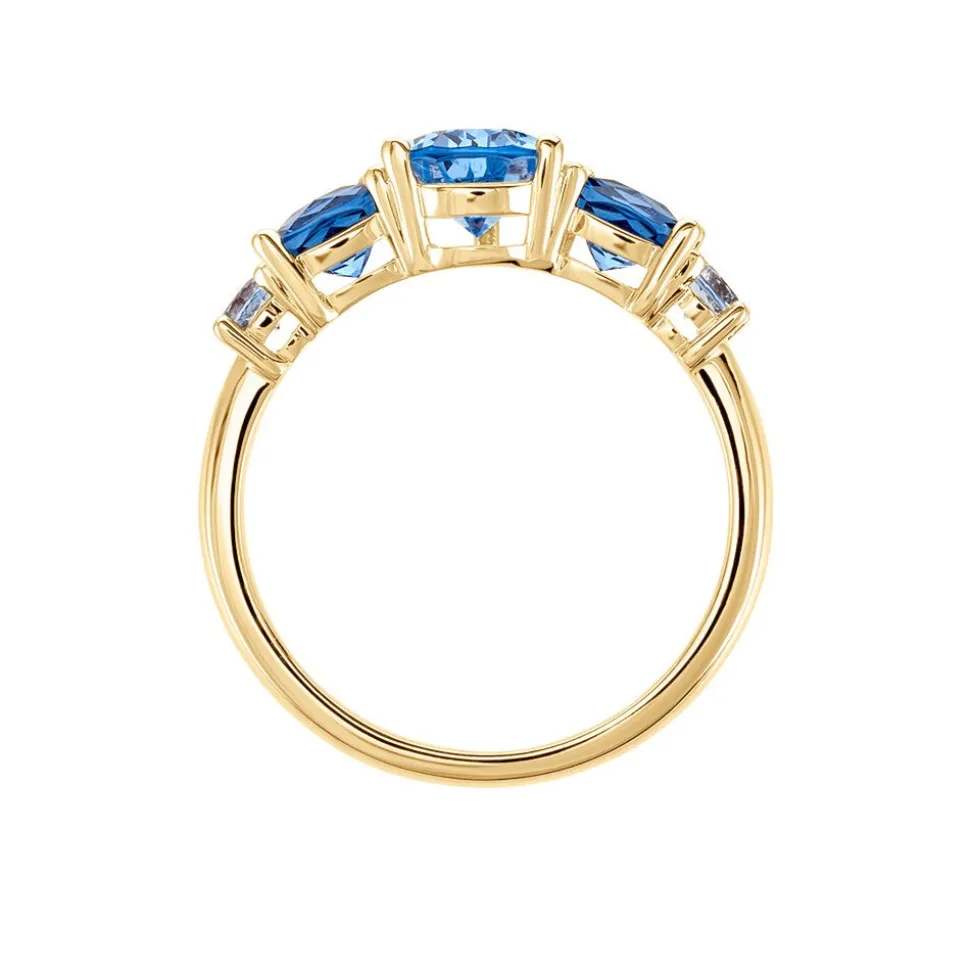Bague Huffie Plaqué Or Jaune Pierre D'imitation