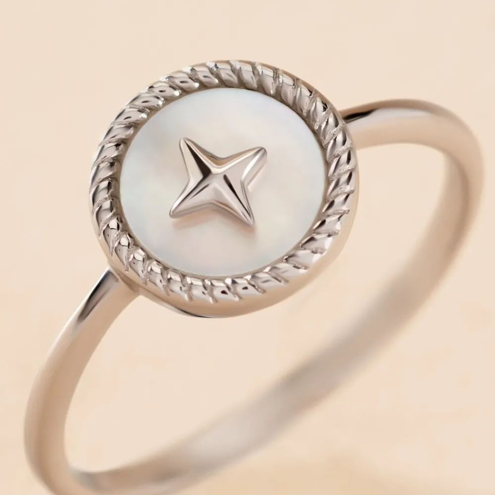 Marc Orian Bagues De Promesse|Bagues > Bague Izarra Argent Blanc Nacre argent blanc nacre blanc
