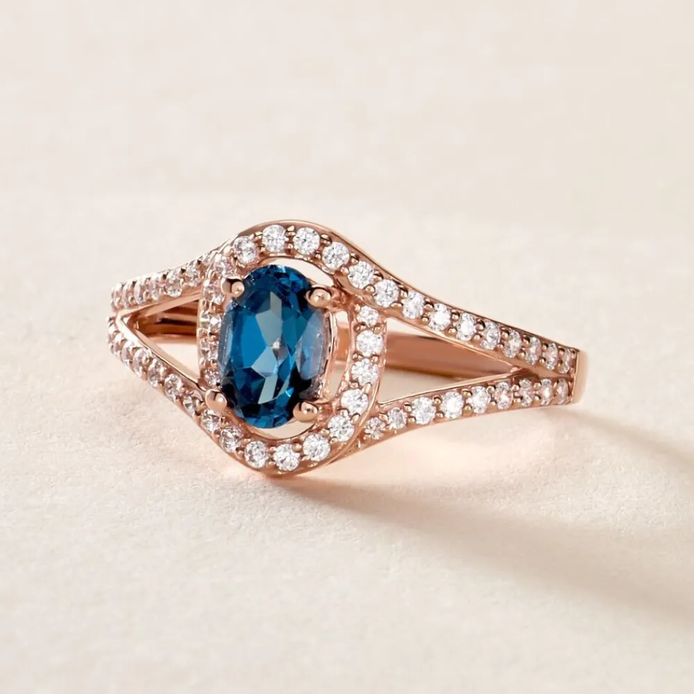 Marc Orian Anniversaire De Mariage|Bagues > Bague Jannha Or Rose Topaze Et Oxyde De Zirconium