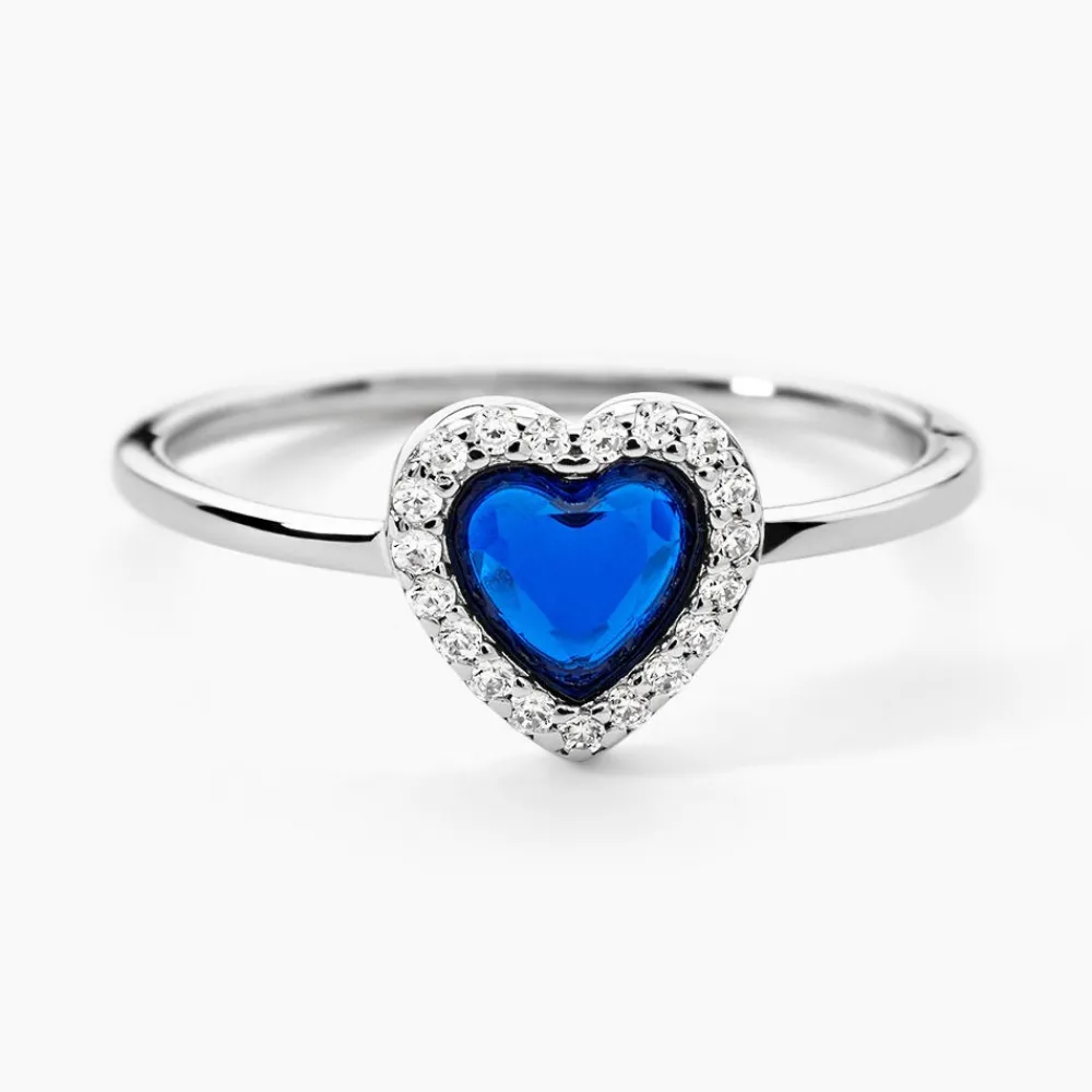 Marc Orian Bagues De Promesse|Bijoux Zirconium > Bague Jaume Argent Blanc Oxyde De Zirconium argent blanc oxyde bleu