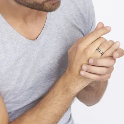 JOURDAN Bagues Homme|Bagues > Bague Jonc Maewen Acier Blanc