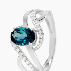 Marc Orian Anniversaire De Mariage|Bagues > Bague Josyne Or Blanc Topaze Et Oxyde De Zirconium