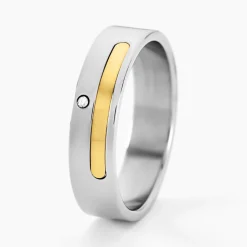JOURDAN Idées Cadeaux Homme|Bagues > Bague Ahou Diamant acier blanc