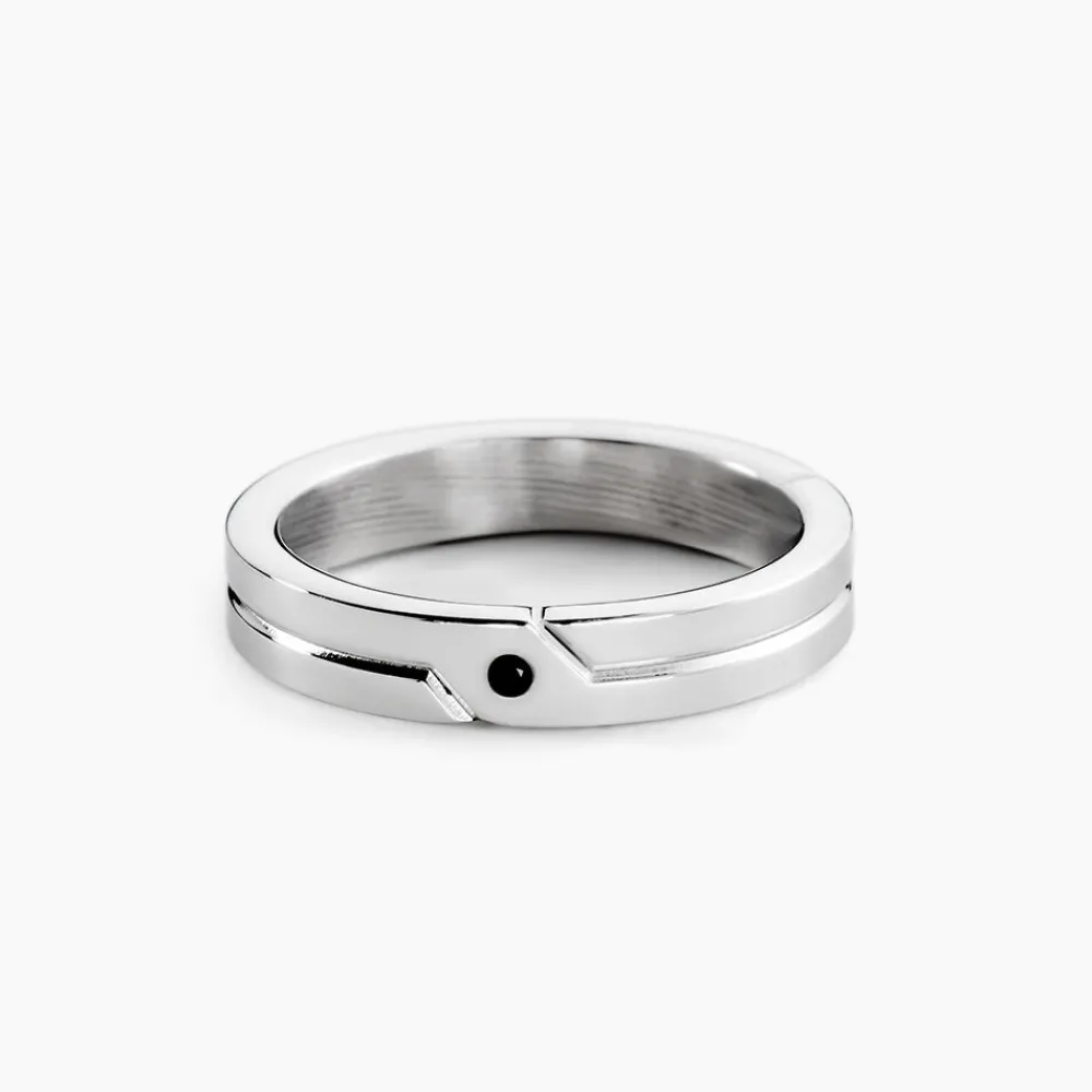 JOURDAN Bagues De Promesse|Bagues Homme > Bague Ilker Acier Argenté Spinelle