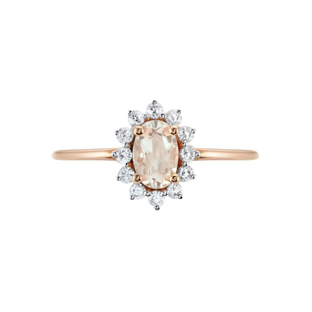 Marc Orian Anniversaire De Mariage|Bagues > Bague Jozsua Or Rose Morganite Peche Oxyde De Zirconium