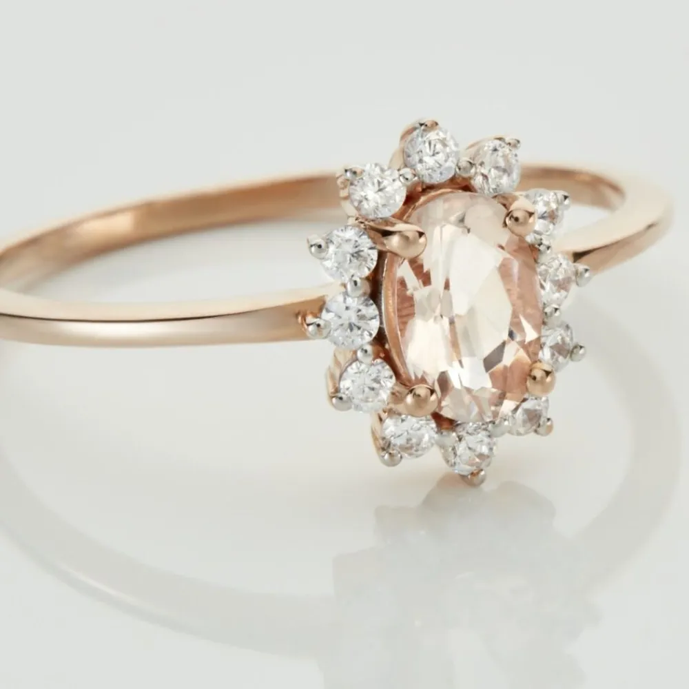 Marc Orian Anniversaire De Mariage|Bagues > Bague Jozsua Or Rose Morganite Peche Oxyde De Zirconium