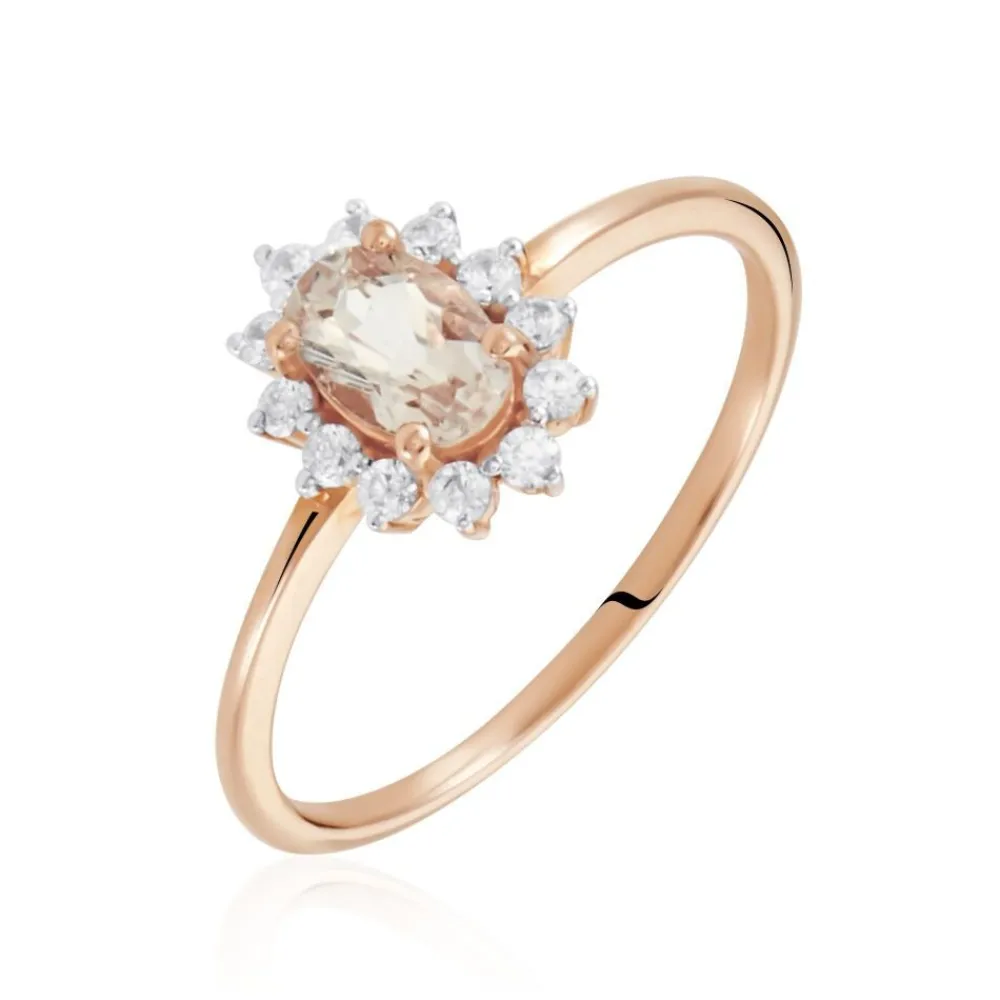 Marc Orian Anniversaire De Mariage|Bagues > Bague Jozsua Or Rose Morganite Peche Oxyde De Zirconium