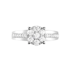 Bague Kate Ld Or Jaune Diamant Synthetique Blanc Diamant Synthetique