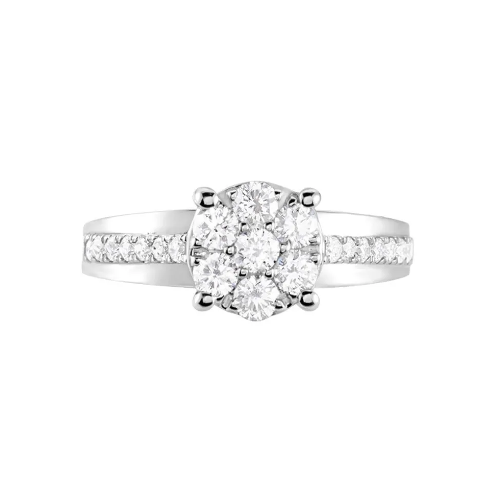 Bague Kate Ld Or Jaune Diamant Synthetique Blanc Diamant Synthetique