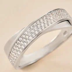 Bague Kawtare Argent Blanc Oxyde De Zirconium