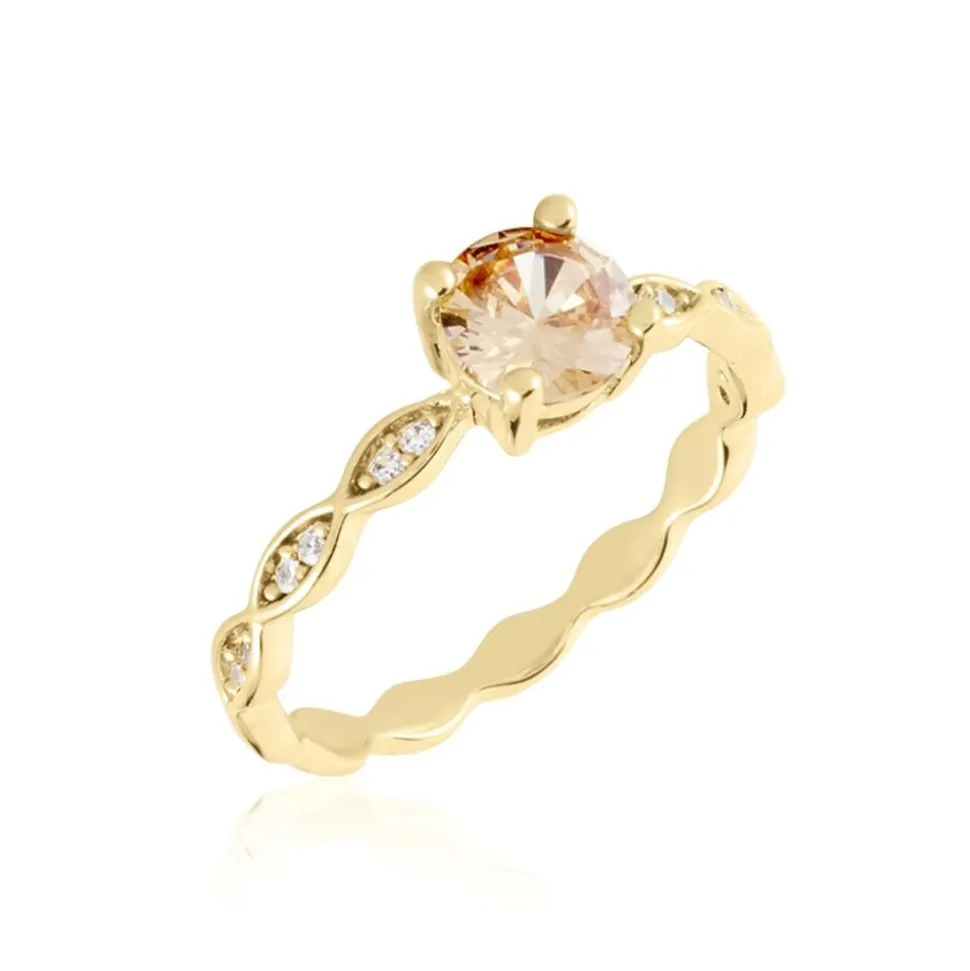 Bague Kurt Plaqué Or Jaune Oxyde De Zirconium