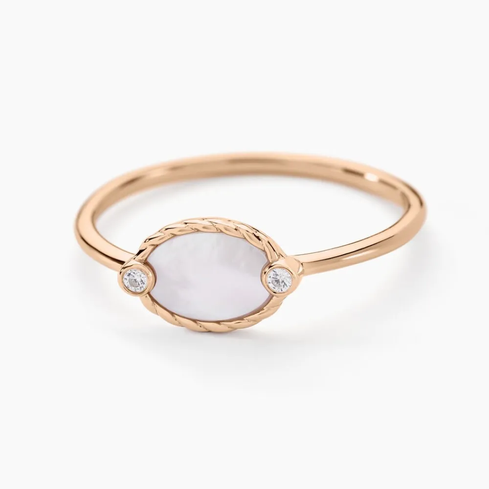 Marc Orian Bagues De Promesse|Bagues > Bague La Muse Argent Rose Nacre Oxyde De Zirconium