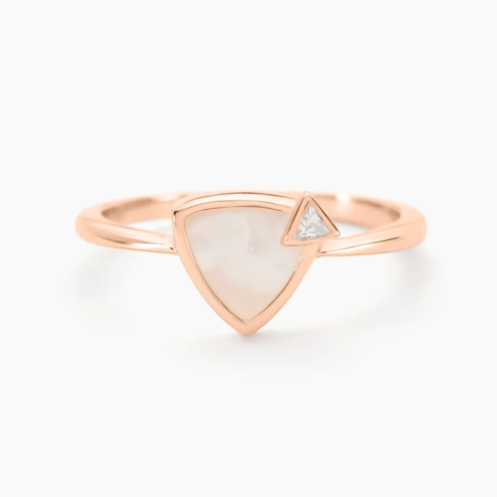 Bague La Muse Argent Rose Nacre Oxyde De Zirconium