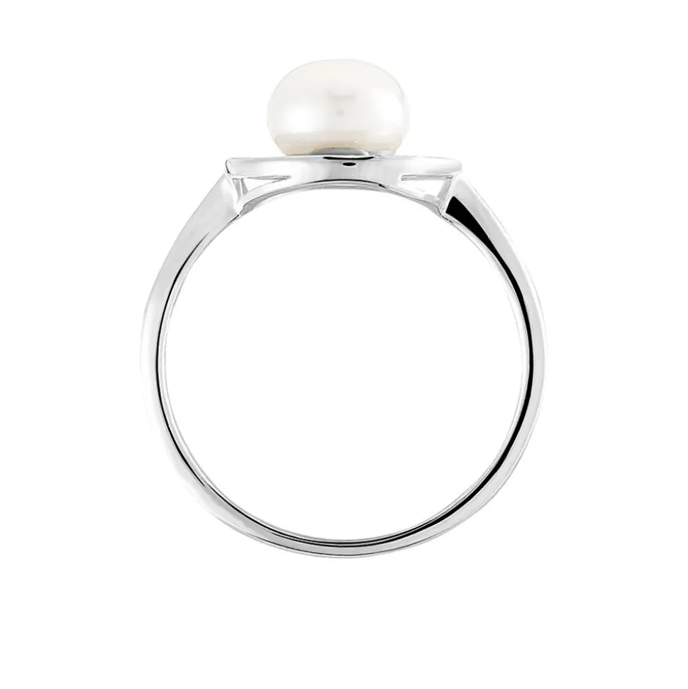 Bague Lenka Argent Blanc Perle De Culture Et Oxyde De Zirconium